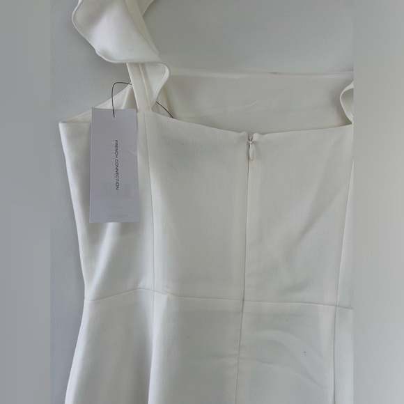 NWT French Connection WHITE Ruffle strap dress! graduation/bachelorette! - Picture 4 of 10